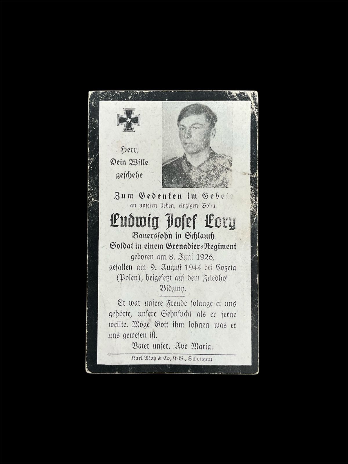Ww2 Alman Ölüm Bildirisi Kartı-7