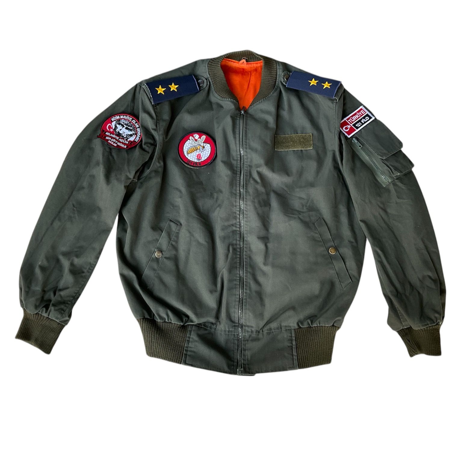 Türk Hava Kuvvetleri Pilot Mont Unisex (L-XL Beden) (Peçleri İle Birlikte)