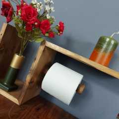 Doğal Ahşap WC Kağıtlık Modeli Tekli