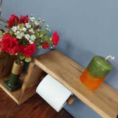 Doğal Ahşap WC Kağıtlık Modeli Tekli