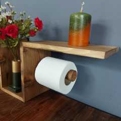 Doğal Ahşap WC Kağıtlık Modeli Tekli