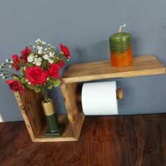 Doğal Ahşap WC Kağıtlık Modeli Tekli