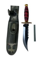 Özel Birlik Set(57 Numara Peçli Şapka-28 cm Komando Bıçak-Yarım Eldiven )